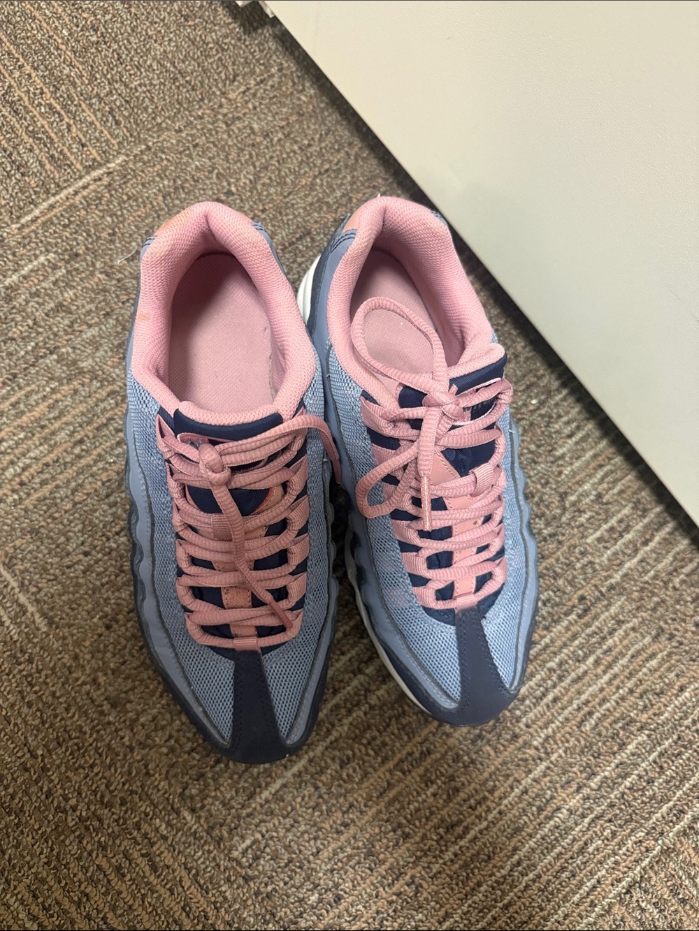 Women’s Pink and Blue Athletic Sneakers - Casual Comfort - Picture 2 of 4